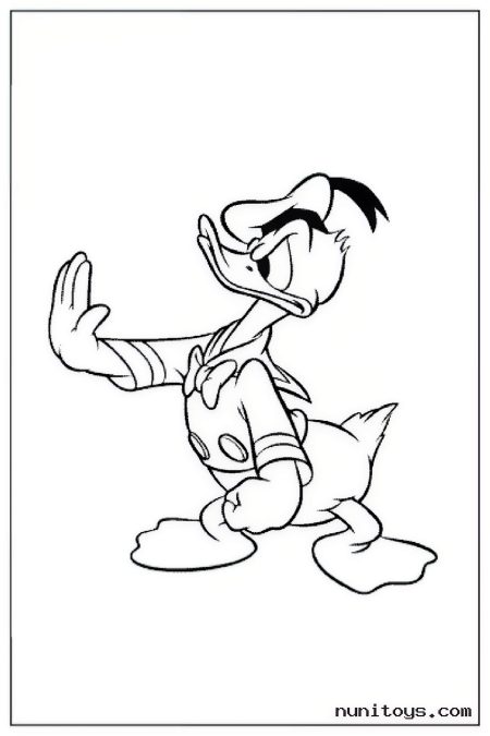 Donald Duck Holding One Hand Forward Coloring Page