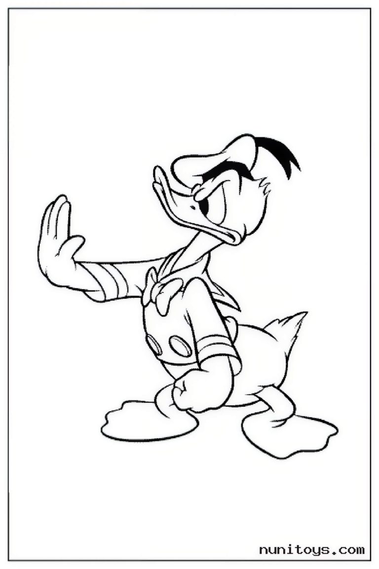 Coloriage Donald Duck levant une main devant lui