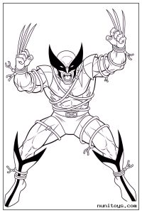 Wolverine Bound in Ropes with Claws Extended Coloring Page