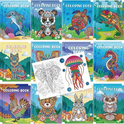 24-Pack Animal Mandala Coloring Books for Kids