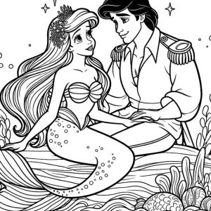 Páginas para colorear de Ariel la Sirenita