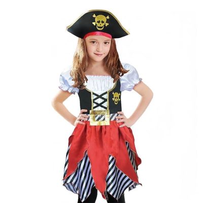 Déguisement pirate fille – Robe de princesse corsaire avec accessoires