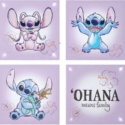 Disney Stitch 4-Pack LED Canvas Wall Art – Magical Room Décor for Kids