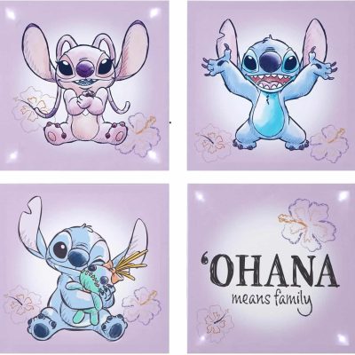 Disney Stitch 4-Pack LED Canvas Wall Art – Magical Room Décor for Kids