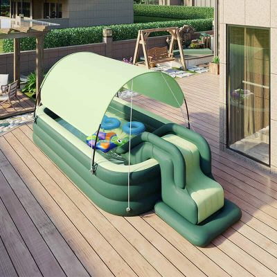 Inflatable Pool with Slide and Canopy