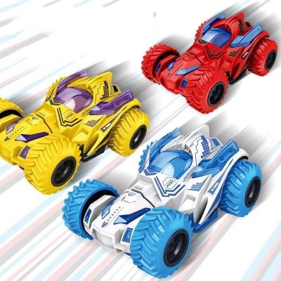 Double-Sided Toy Car with Rotating Wheels for Kids